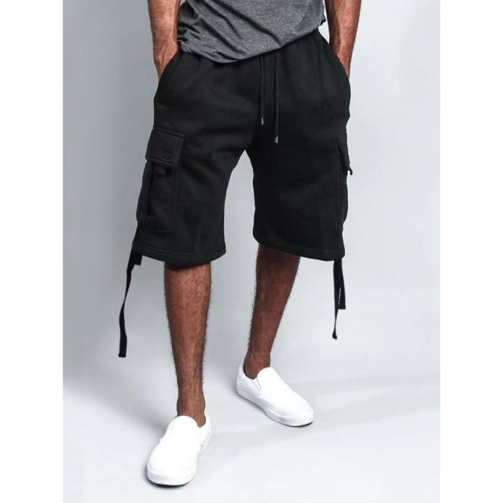 Everyday the Label Cargo Shorts with Side Pockets Men Black